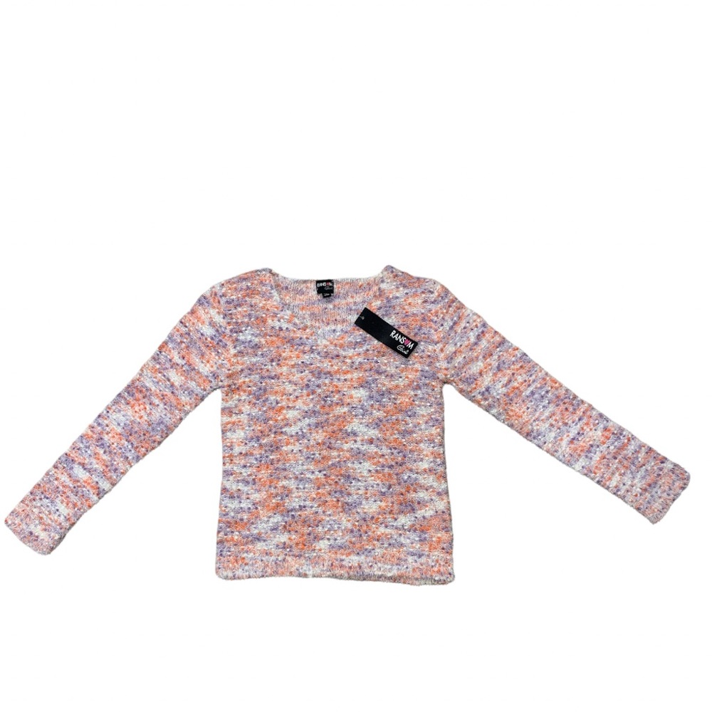 Multi Color Ransom Girl V-Neck Sweater Size Small